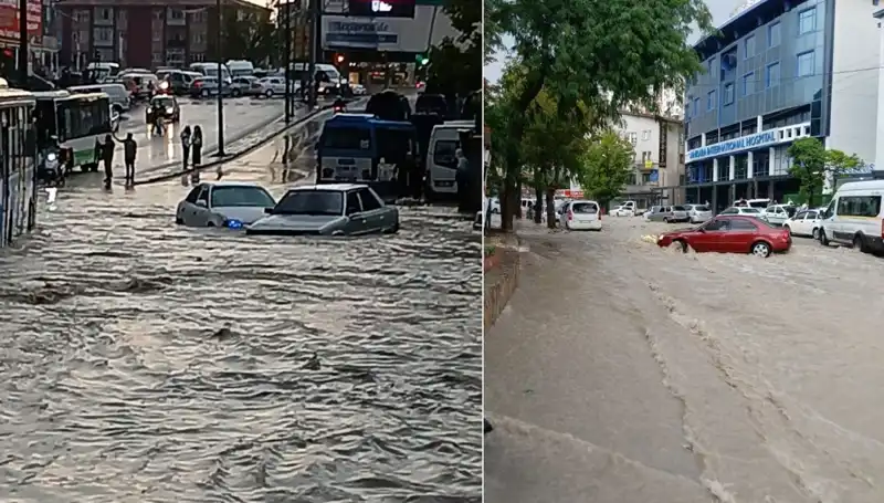 Ankara'da Etkili Sağanak Yağışları: Arabalar Sürüklendi ve Sokaklar Göl Oldu