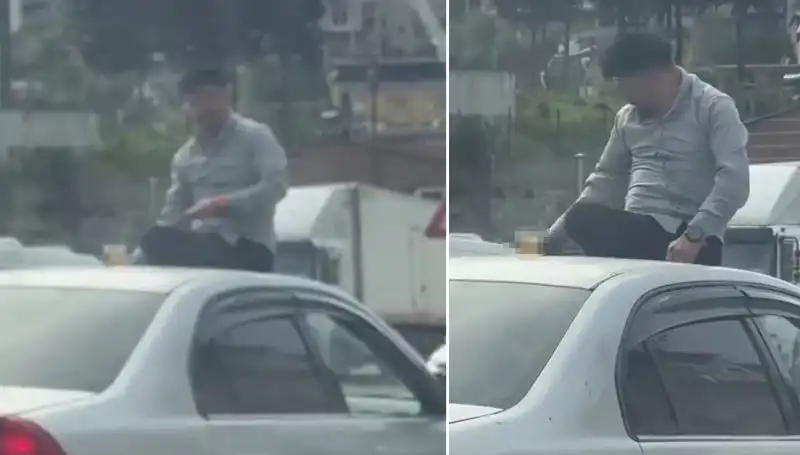 Trafikte Şok Eden Anlar: Otomobil Üzerinde Alem Yapanlar!