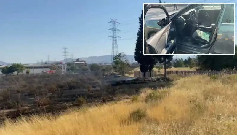 İzmir’de Otluk Alanda Çıkan Yangın, AVM Otoparkını Tehdit Etti