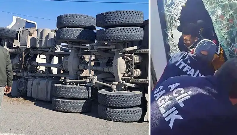 Kamyon Virajda Kontrolü Kaybetti, Feci Kaza ve Engellerle Dolu!