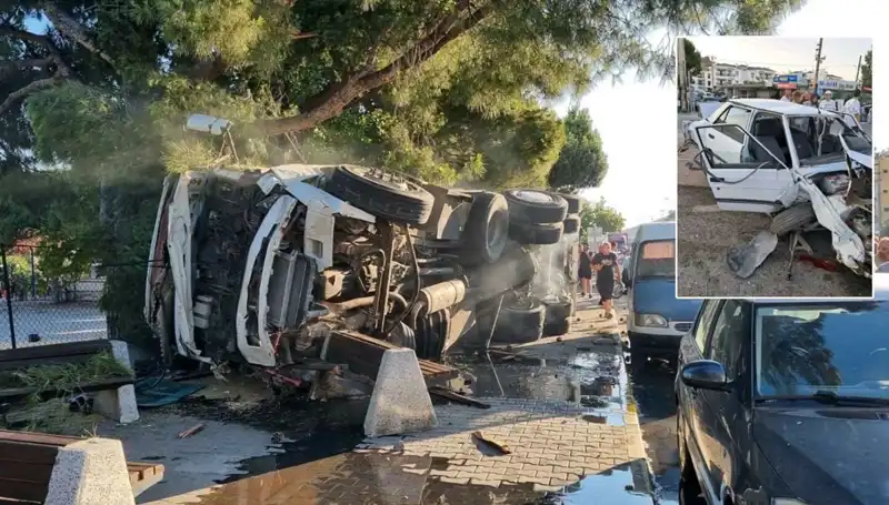 Freni Patlayan Kamyonun Dehşet Verici Kazası: Otomobillere Çarpıp Yıkım Saldı!